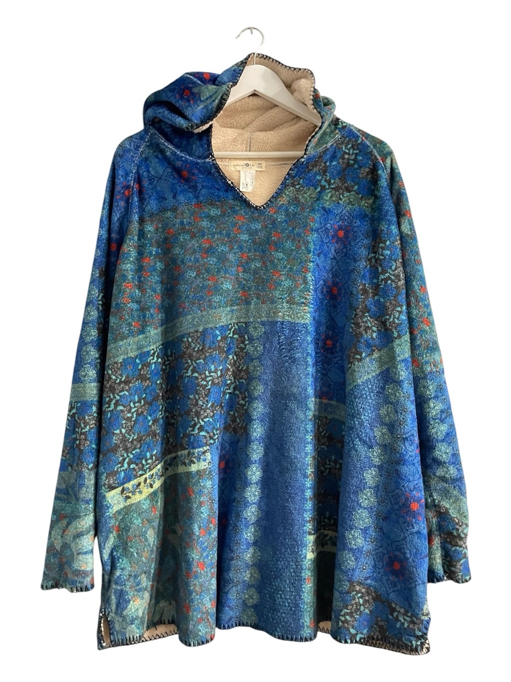 Natural Life Cozy Blanket Hoodie Pullover one size XL boho boxy cozy